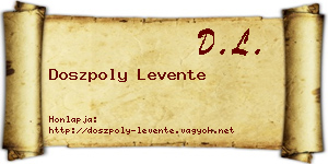 Doszpoly Levente névjegykártya