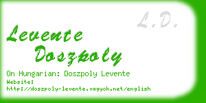 levente doszpoly business card